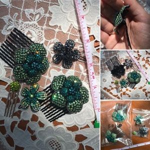 Soho flower crystal combs and barrettes.